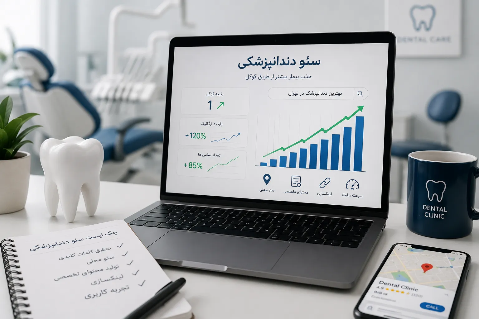 سئو دندانپزشکی؛ نقشه راه جامع برای جذب بیمار و رتبه ۱ گوگل